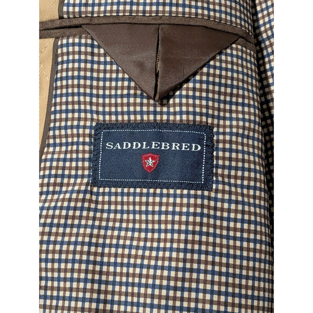 NWT Saddlebred Men's Solid Tan 100% Cotton Quilted Blazer Size 46L - Picture 5 of 10